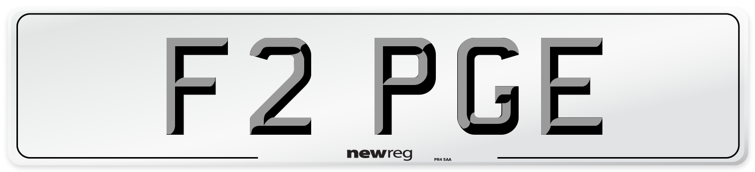 F2 PGE Number Plate from New Reg